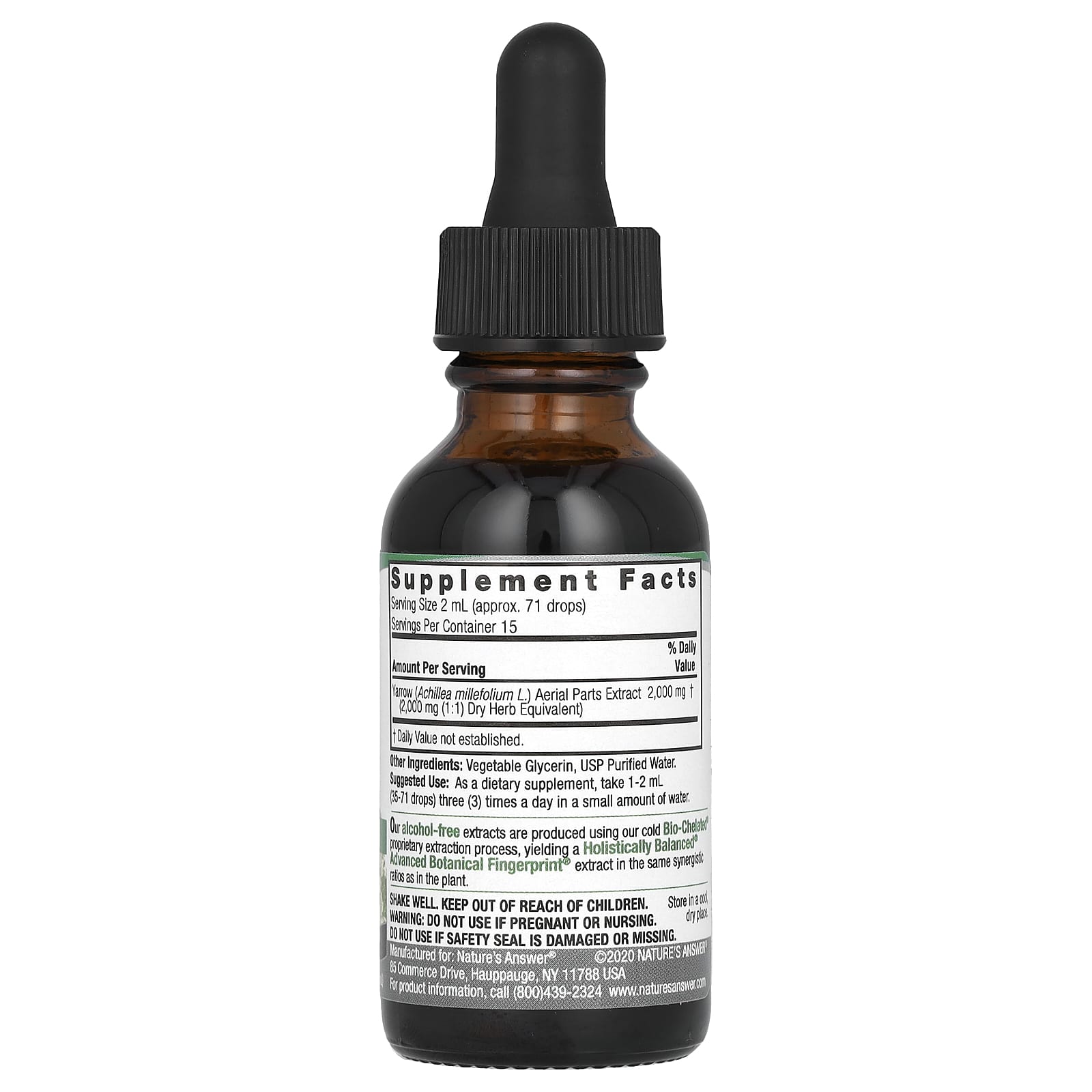 Nature's Answer, Yarrow Aerial Parts, Alcohol-Free, 2,000 mg, 1 fl oz (30 ml) - Image 2