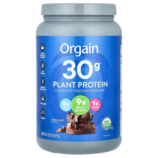 Orgain, Plant  Protein, Complete Protein Powder, Chocolate, 2.01 lb (912 g) - Image 1