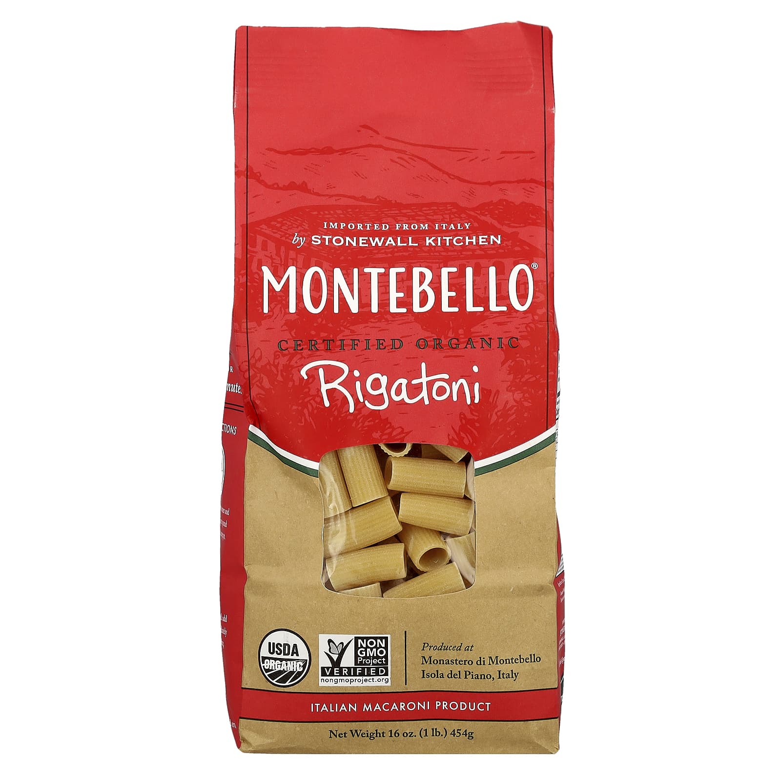 Montebello, Organic Rigatoni, 16 oz (454 g) - Image 1