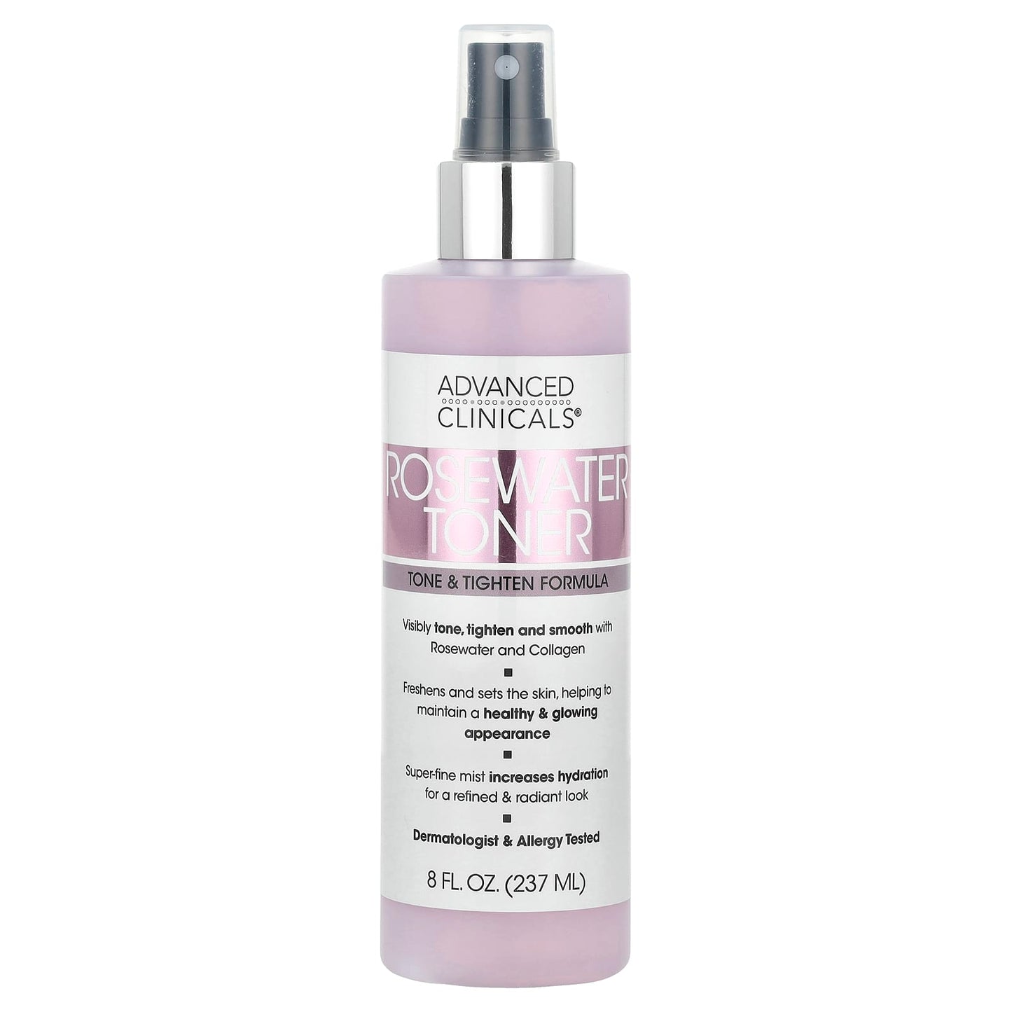 Rosewater Toner for Glowing Skin by Advanced Clinicals, 8 fl oz - Image 1