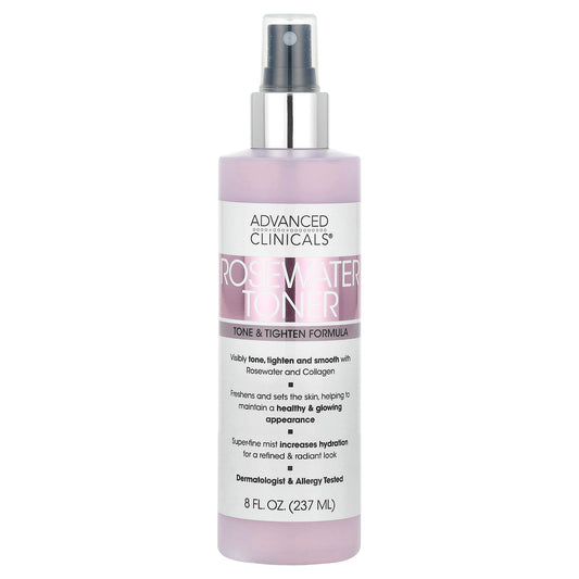 Rosewater Toner for Glowing Skin by Advanced Clinicals, 8 fl oz - Image 1