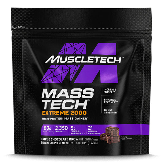 MuscleTech, Mass-Tech™ Extreme 2000, Triple Chocolate Brownie, 6 lbs (2.72 kg) - Image 1