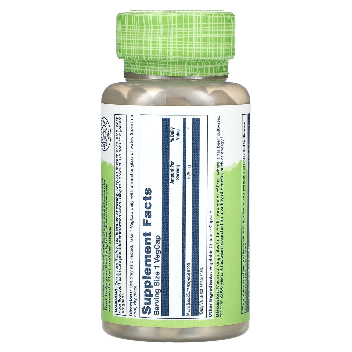 Solaray, True Herbs, Maca, 525 mg, 100 VegCaps - Image 2
