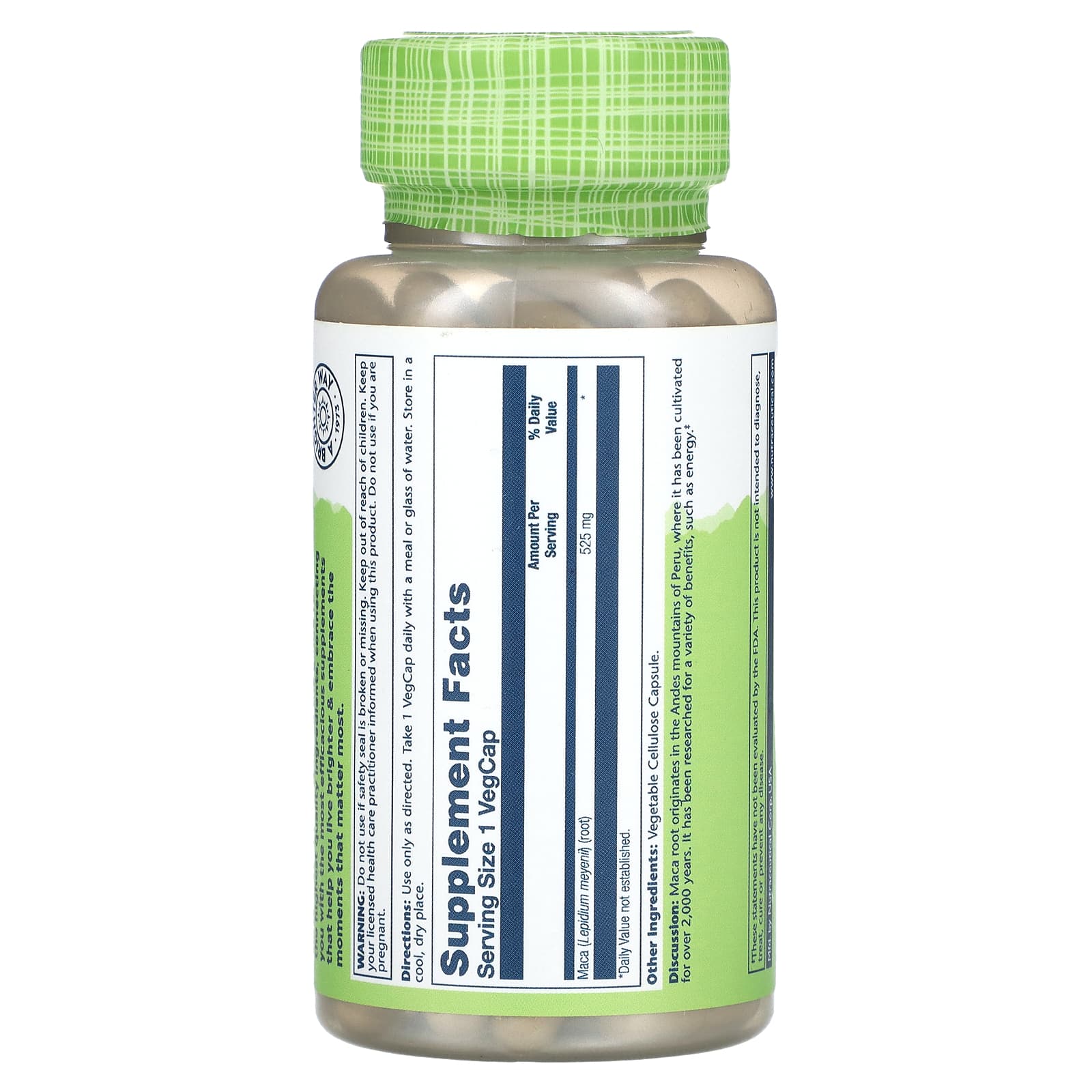 Solaray, True Herbs, Maca, 525 mg, 100 VegCaps - Image 2