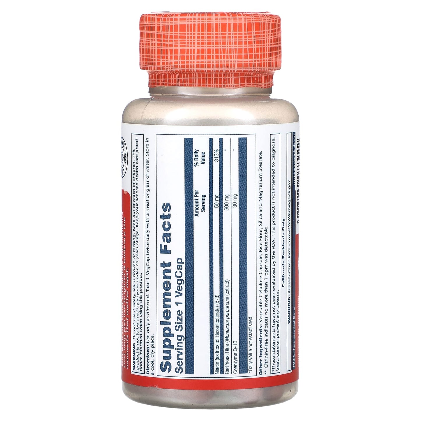Solaray, Red Yeast Rice CoQ-10, 60 VegCaps - Image 2