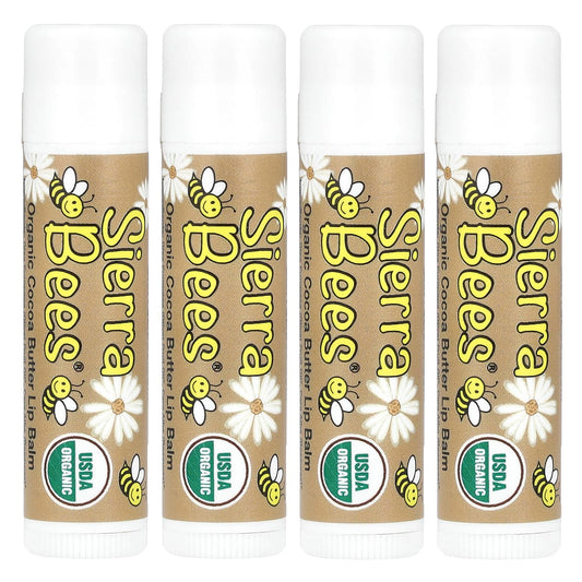 USDA Organic Lip Balms by Sierra Bees, 4 Pack, Natural Moisturizer - Image 1