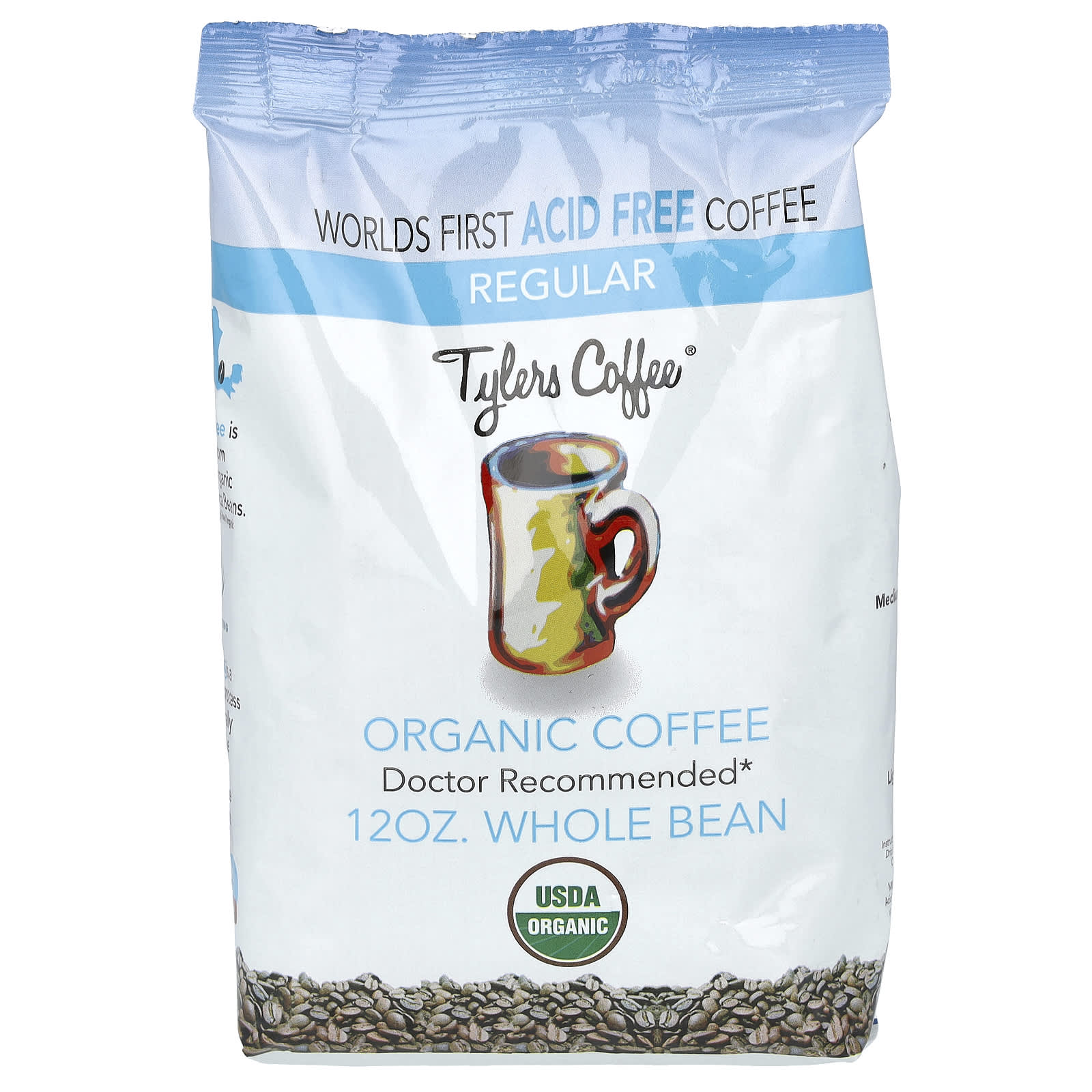 Tylers Coffees, Organic Coffee, Whole Bean, Regular, 12 oz - Image 1