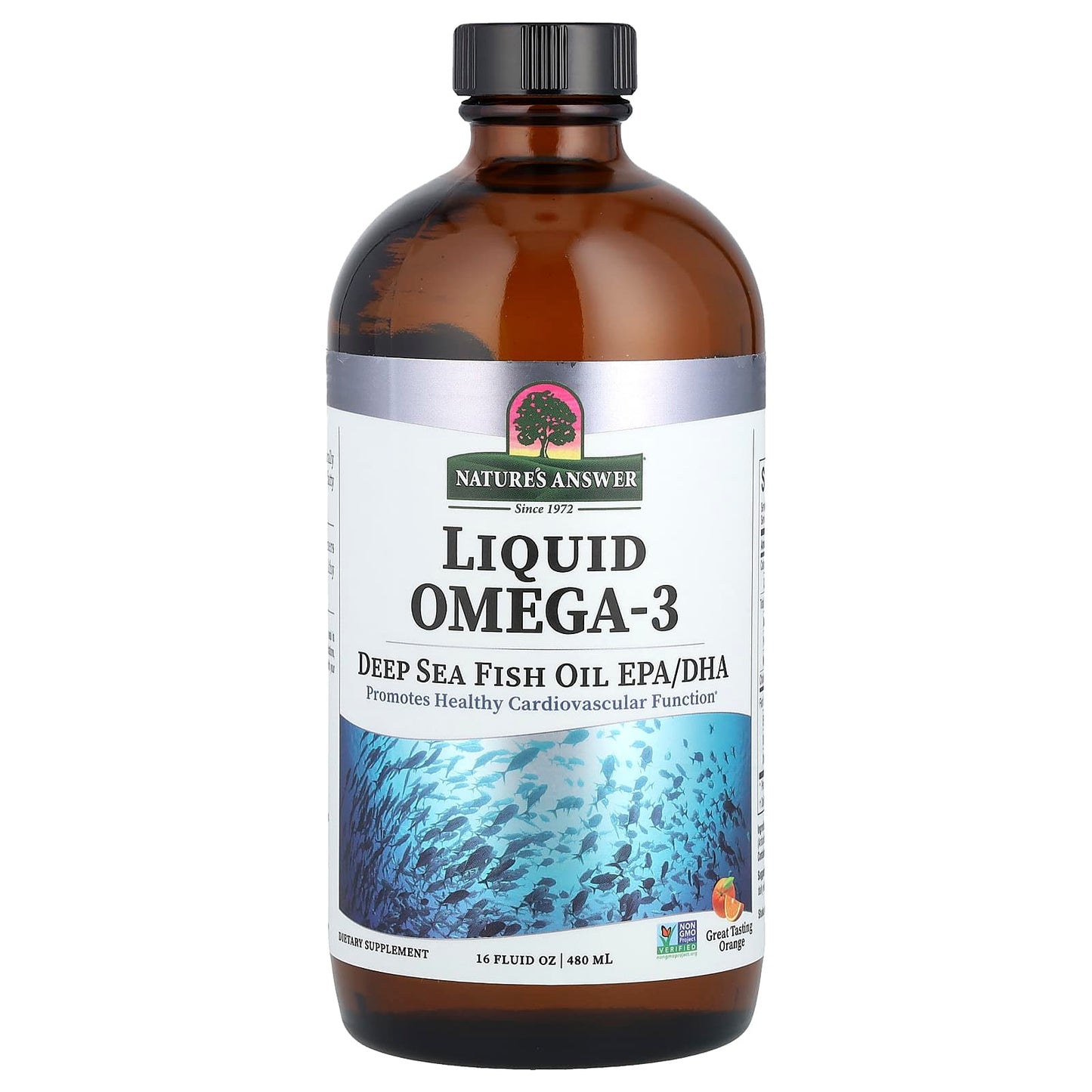 Nature's Answer, Liquid Omega-3, Deep Sea Fish Oil EPA/DHA, Orange, 16 fl oz (480 ml) - Image 1
