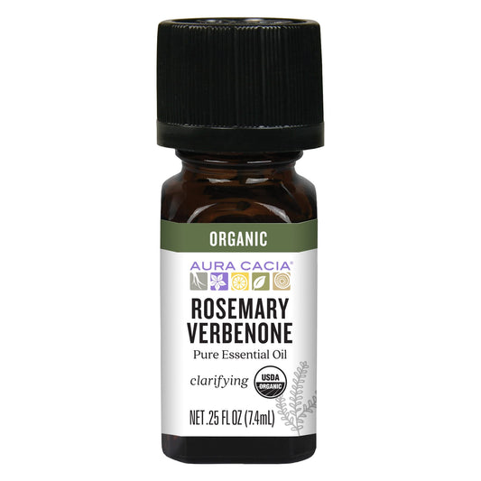 Aura Cacia Organic Rosemary Verbenone Essential Oil, 0.25 fl oz - Image 1