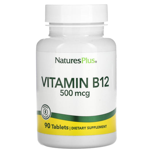NaturesPlus, Vitamin B-12, 500 mcg, 90 Tablets - Image 1