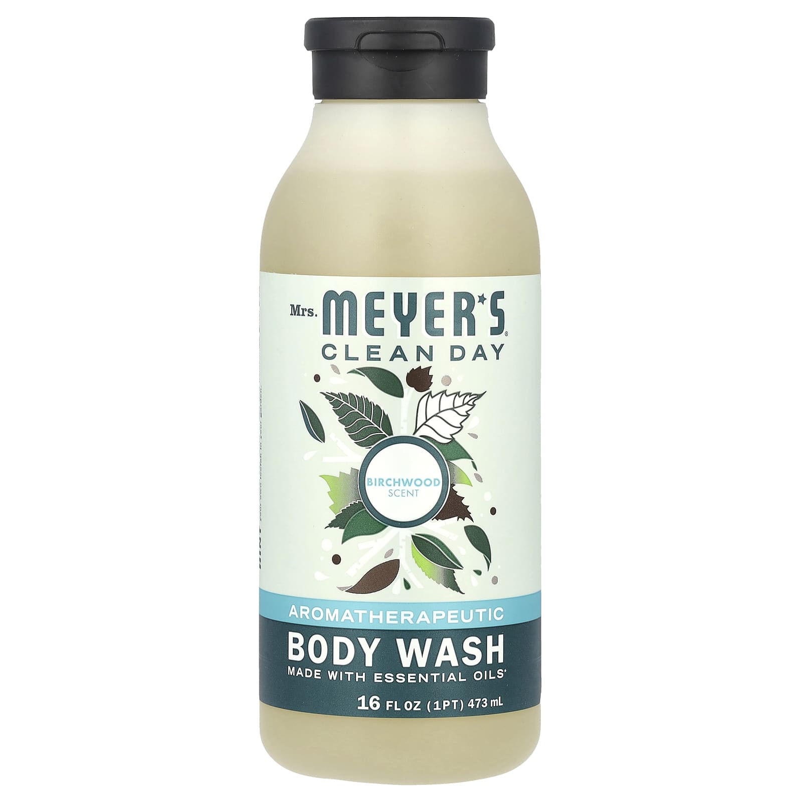 Mrs. Meyers Clean Day, Aromatherapeutic Body Wash, Birchwood, 16 fl oz (473 ml) - Image 1