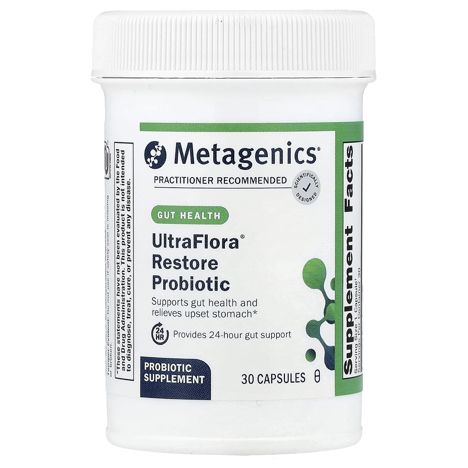 Metagenics, UltraFlora® Restore Probiotic, 30 Capsules (253.5 mg (20 Billion CFU) per Capsule) - Image 1