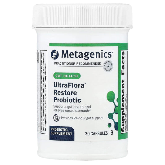 Metagenics, UltraFlora® Restore Probiotic, 30 Capsules (253.5 mg (20 Billion CFU) per Capsule) - Image 1