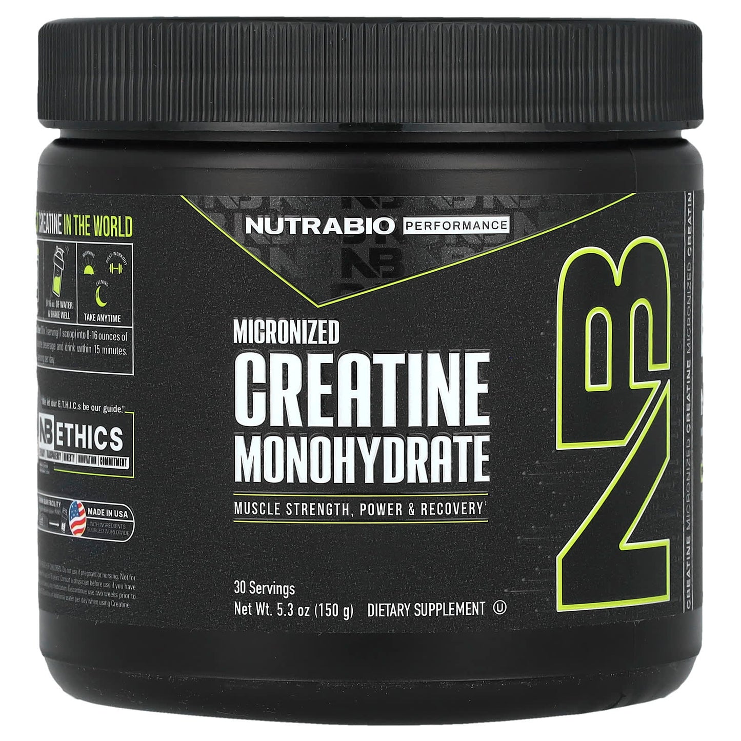 NutraBio, Performance, Micronized Creatine Monohydrate, 5.3 oz (150 g) - Image 1