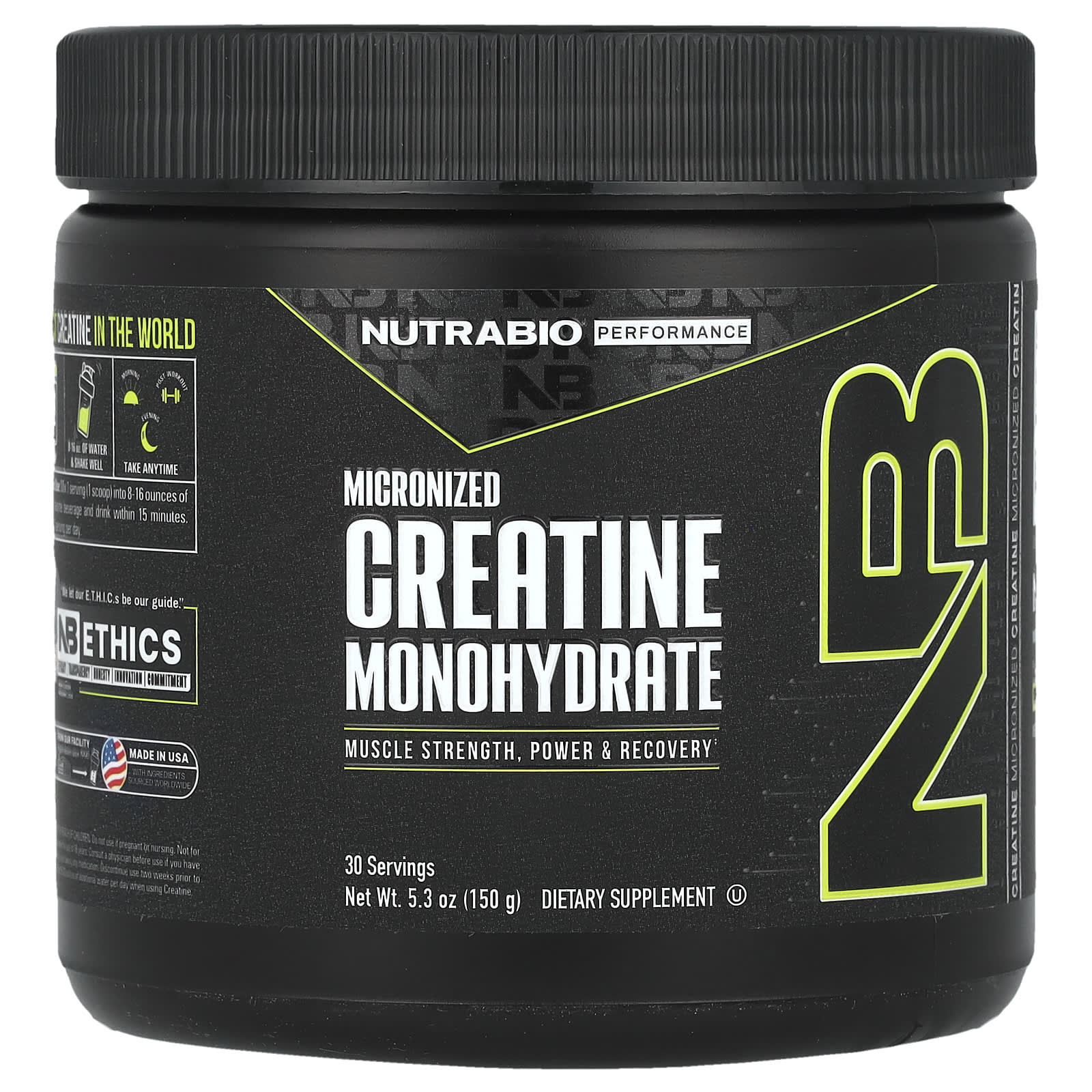 NutraBio, Performance, Micronized Creatine Monohydrate, 5.3 oz (150 g) - Image 1