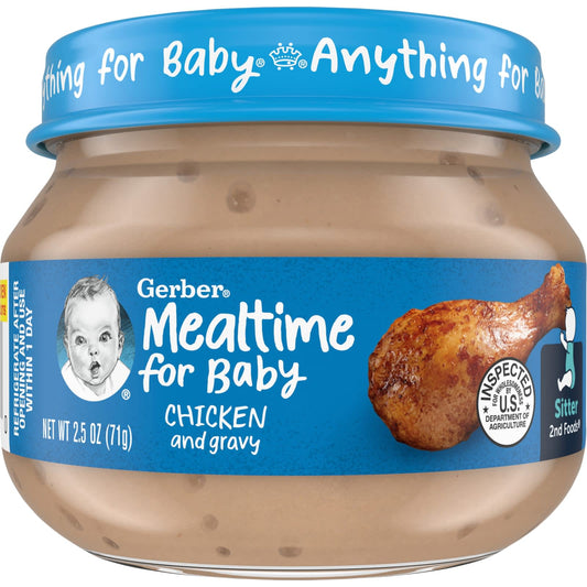 Gerber Chicken & Gravy 2nd Foods for Babies, 2.5 oz - Healthy Meals for Little Ones - Image 1