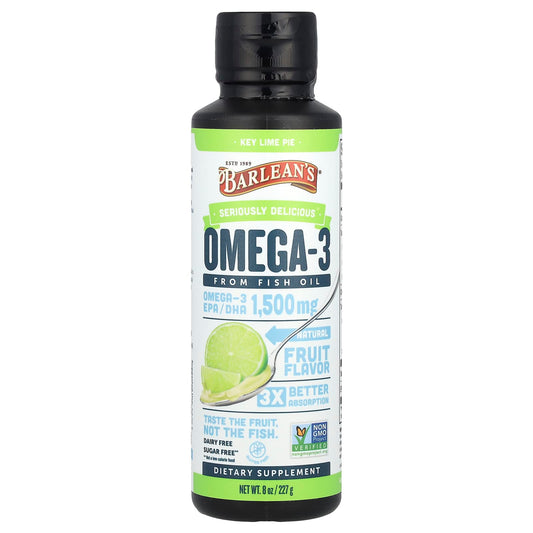 Barlean's Omega-3 Fish Oil Supplement, Key Lime Pie, 8 oz - Image 1