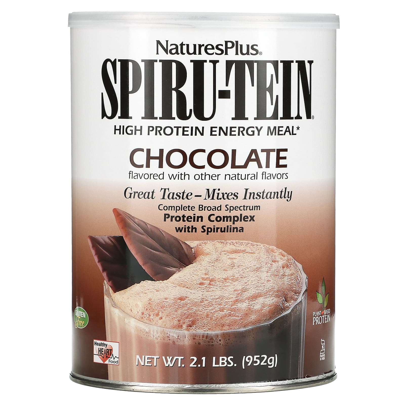 NaturesPlus, Spiru-Tein, High Protein Energy Meal, Chocolate, 2.1 lbs. (952 g) - Image 1