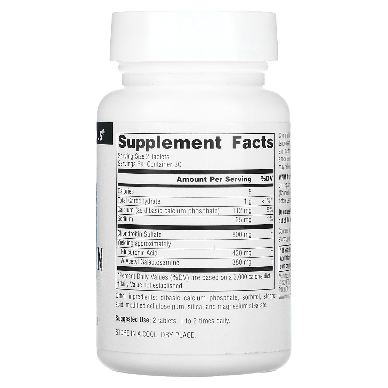 Source Naturals, Chondroitin Sulfate, 400 mg, 60 Tablets - Image 2