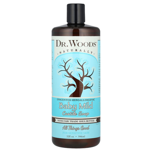Dr. Woods Unscented Baby Mild Castile Soap for Sensitive Skin, 32 fl oz - Image 1