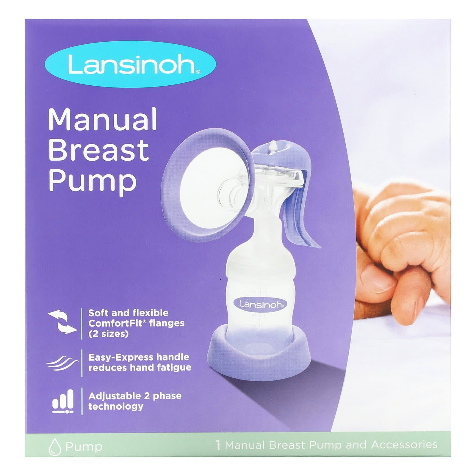 Lansinoh, Manual Breast Pump, 1 Manual Breast Pump and Accessories - Image 1