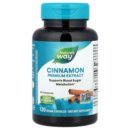 Nature's Way, Cinnamon, Premium Extract, 120 Vegan Capsules - Image 1