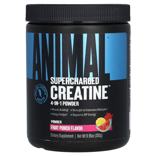 Animal, Supercharged Creatine, 4-In-1 Powder, Fruit Punch, 9.95 oz (282 g)