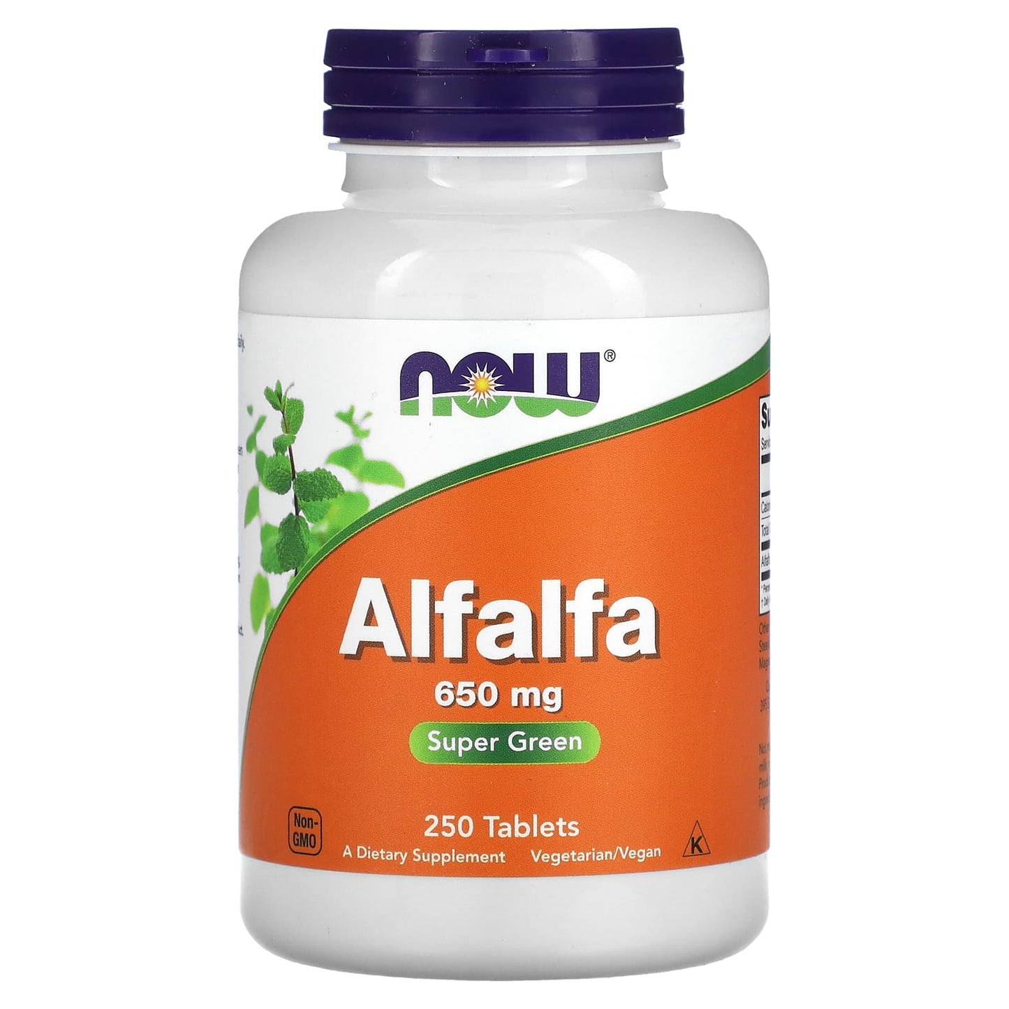 NOW Foods, Alfalfa, 650 mg, 250 Tablets - Image 1