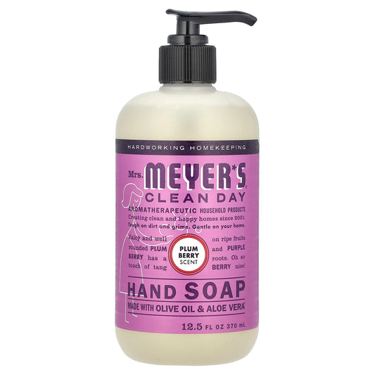 Mrs. Meyers Clean Day, Hand Soap, Plum Berry, 12.5 fl oz (370 ml) - Image 1