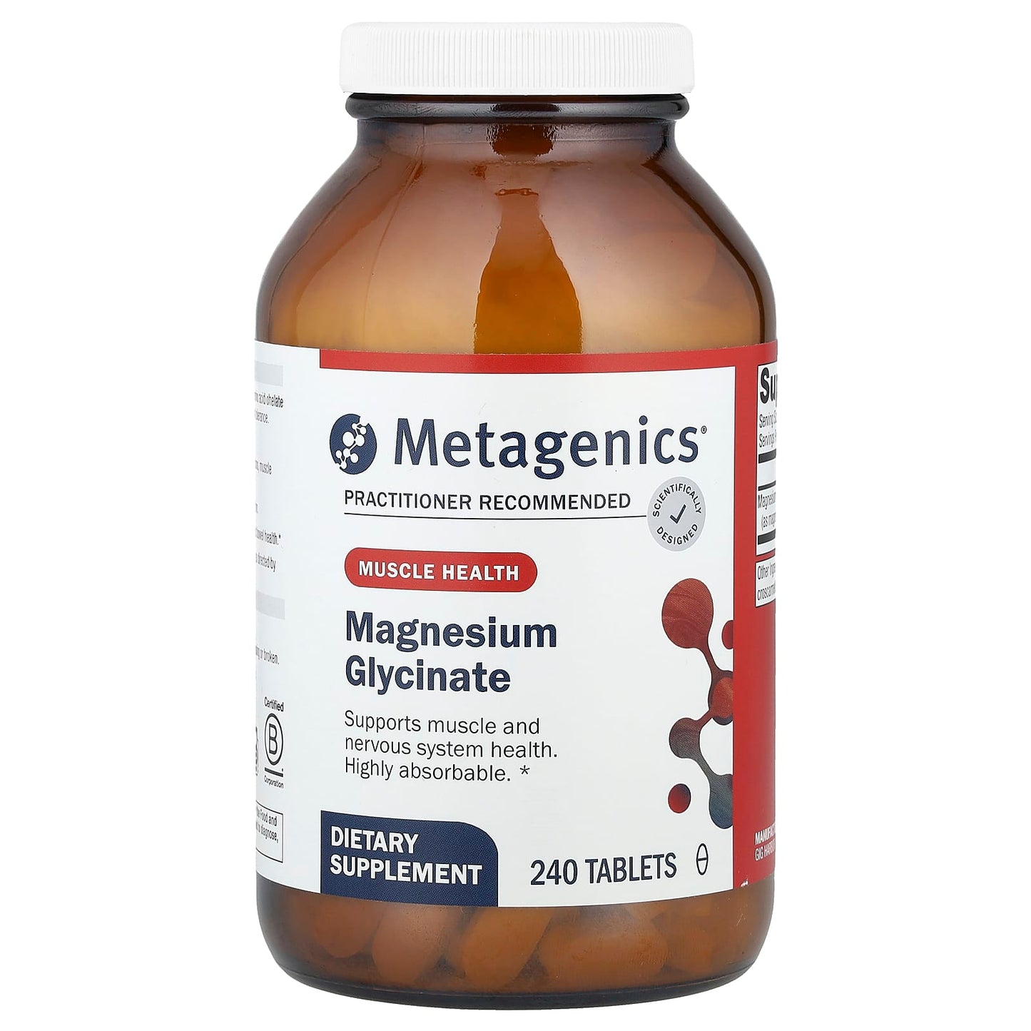 Metagenics, Magnesium Glycinate, 100 mg, 240 Tablets - Image 1