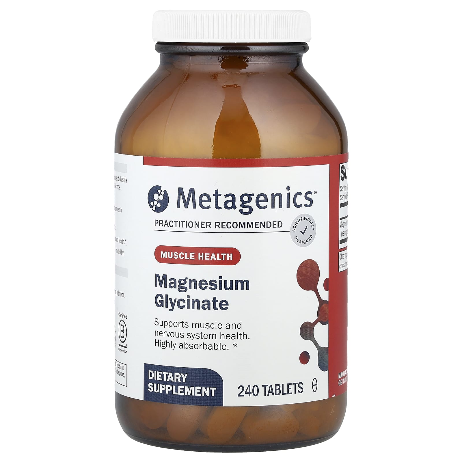 Metagenics, Magnesium Glycinate, 100 mg, 240 Tablets - Image 1