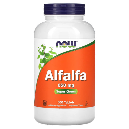 NOW Foods, Alfalfa, 650 mg, 500 Tablets - Image 1