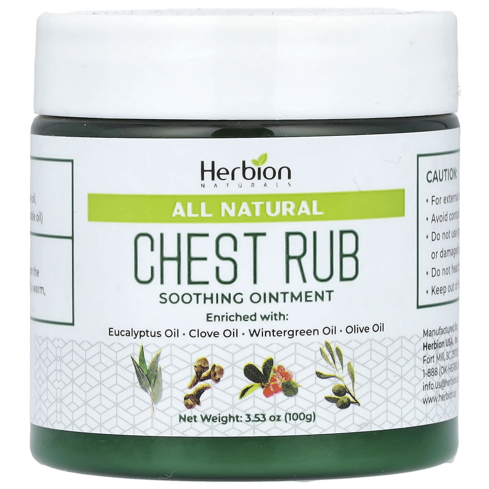 All Natural Chest Rub for Adults & Kids - Soothing Ointment by Herbion Naturals - Image 1