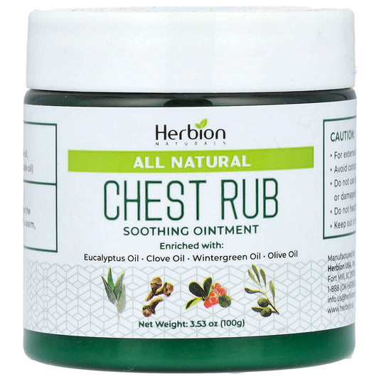 All Natural Chest Rub for Adults & Kids - Soothing Ointment by Herbion Naturals - Image 1