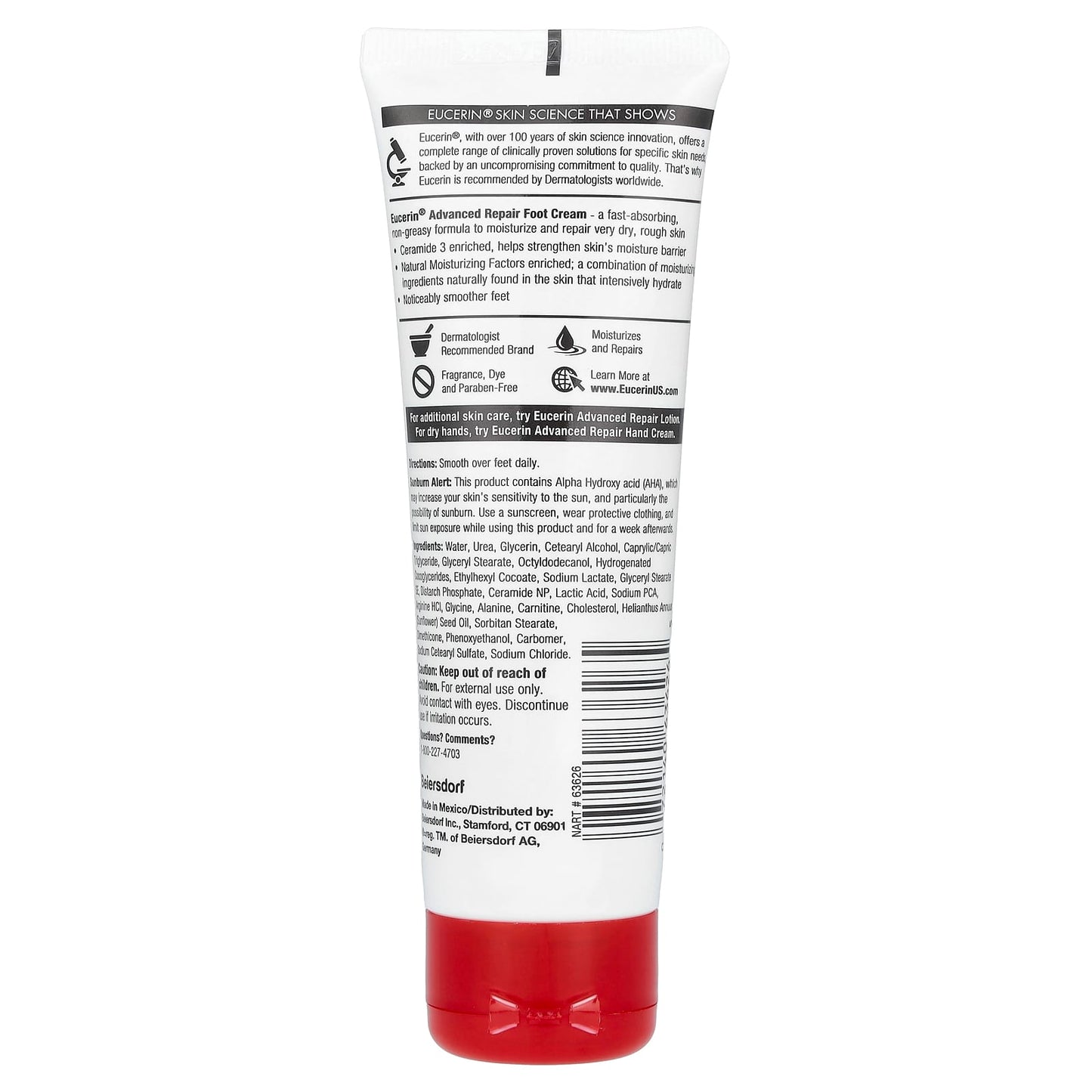 Eucerin Advanced Repair Foot Cream, Fragrance-Free, 3oz - Image 2
