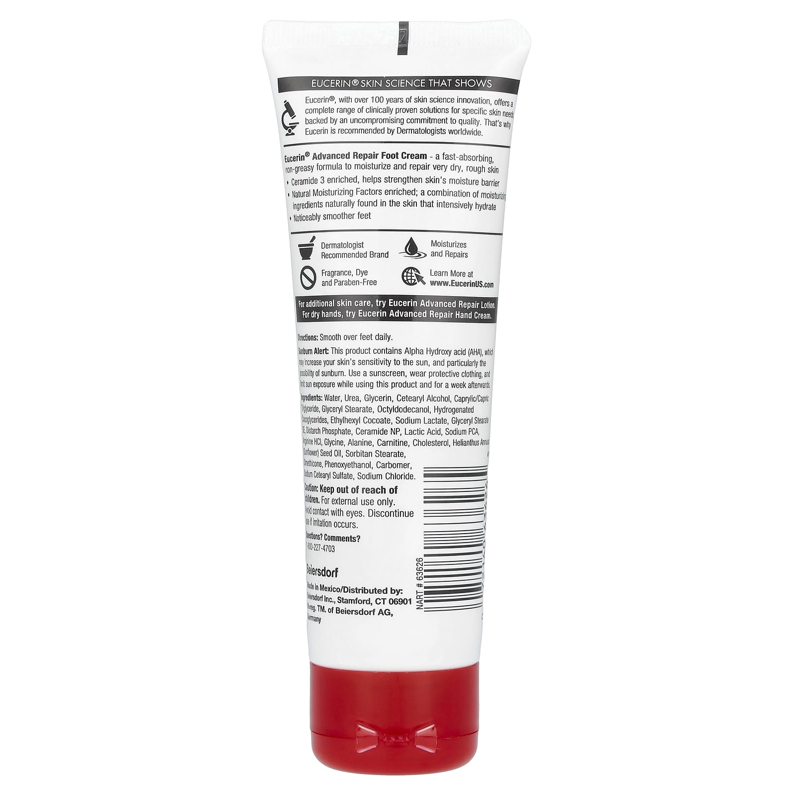 Eucerin Advanced Repair Foot Cream, Fragrance-Free, 3oz - Image 2
