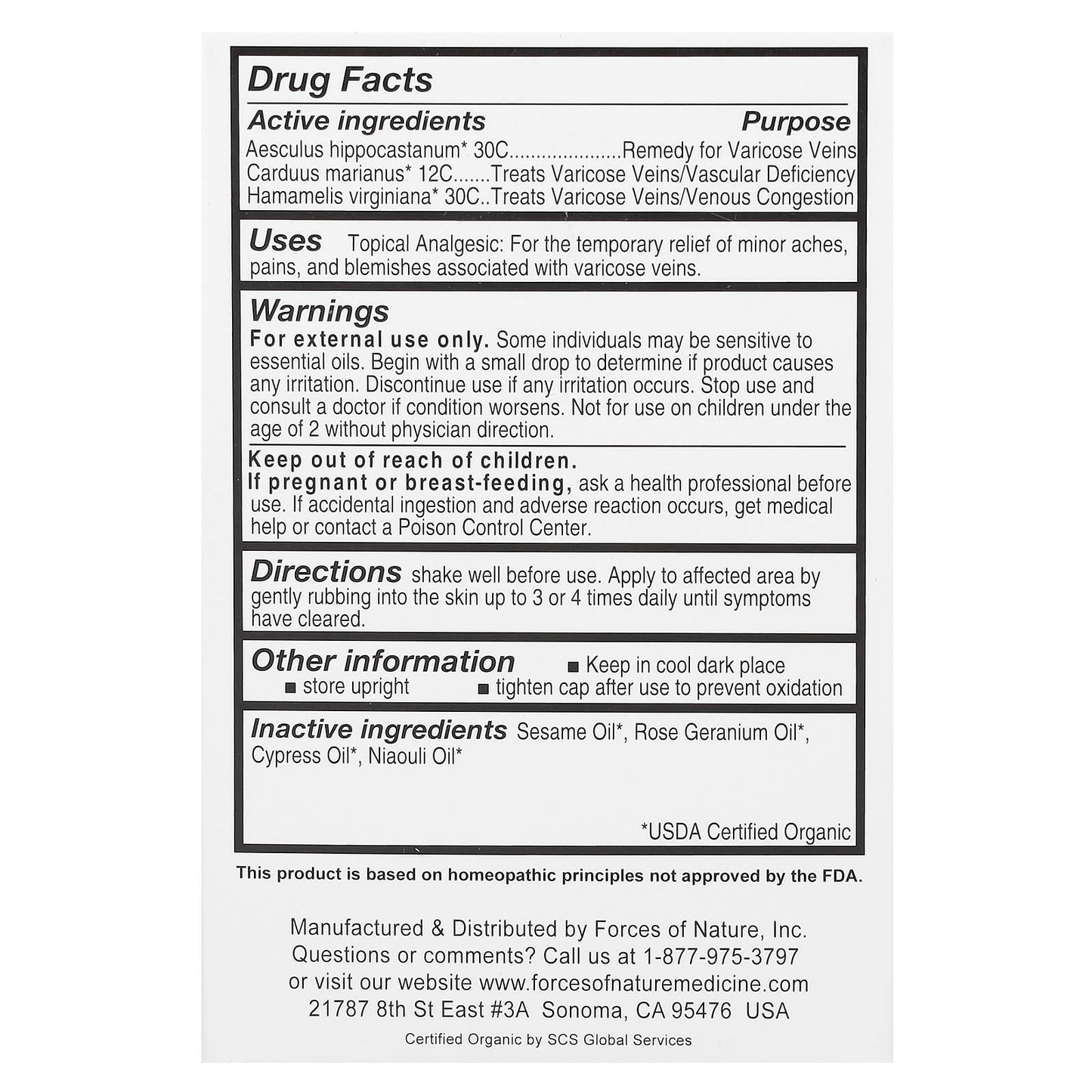 Varicose Vein Relief - Organic Plant Medicine 0.37 oz - Image 2