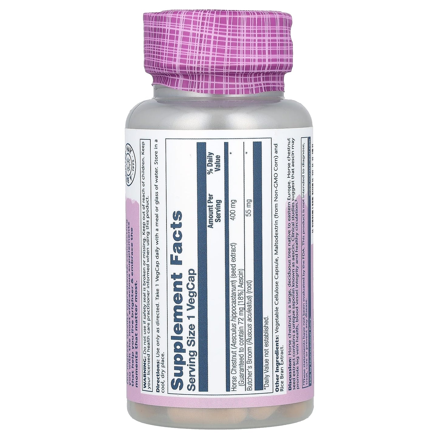 Solaray, Vital Extracts, Horse Chestnut, 400 mg, 60 VegCaps - Image 2