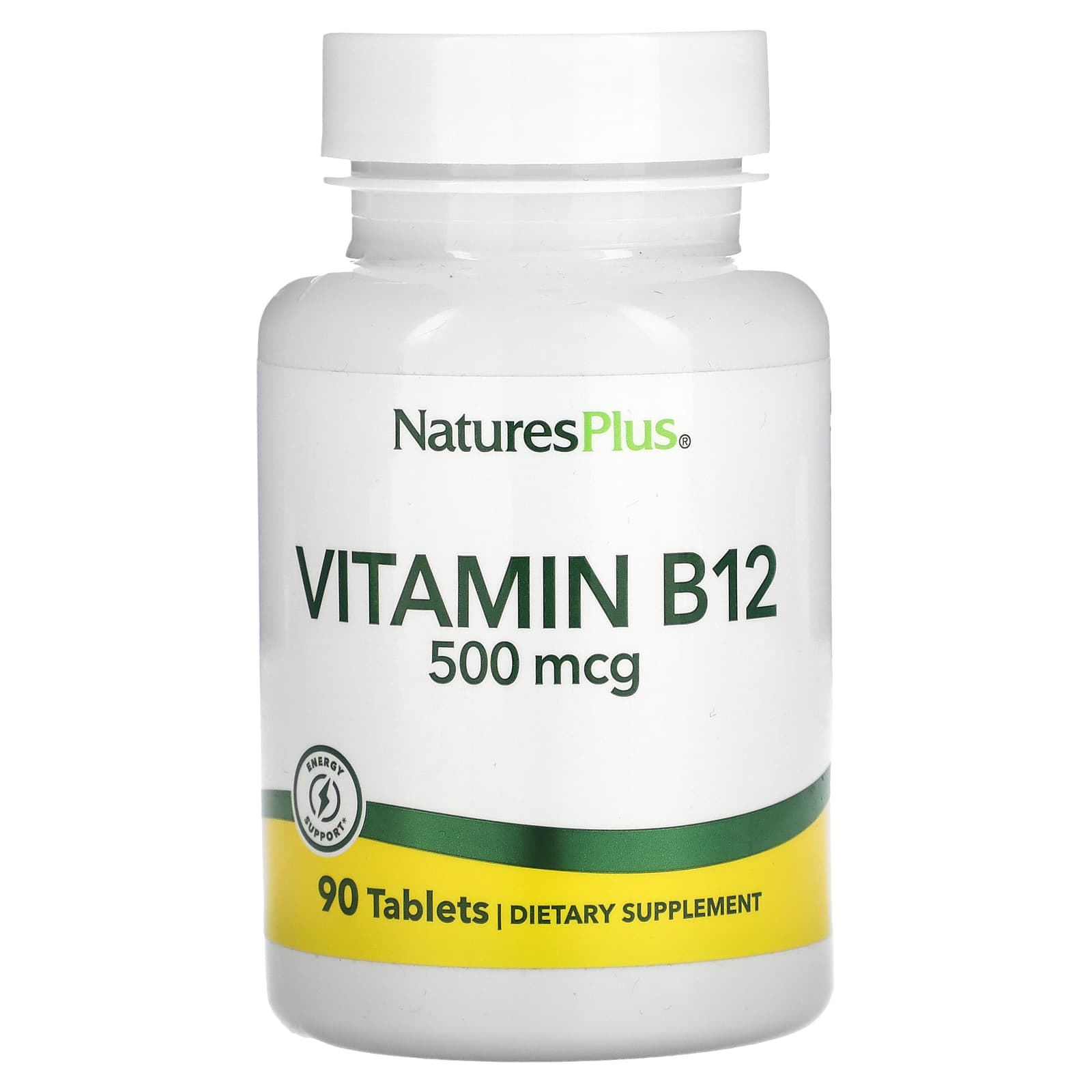 NaturesPlus, Vitamin B-12, 500 mcg, 90 Tablets - Image 1