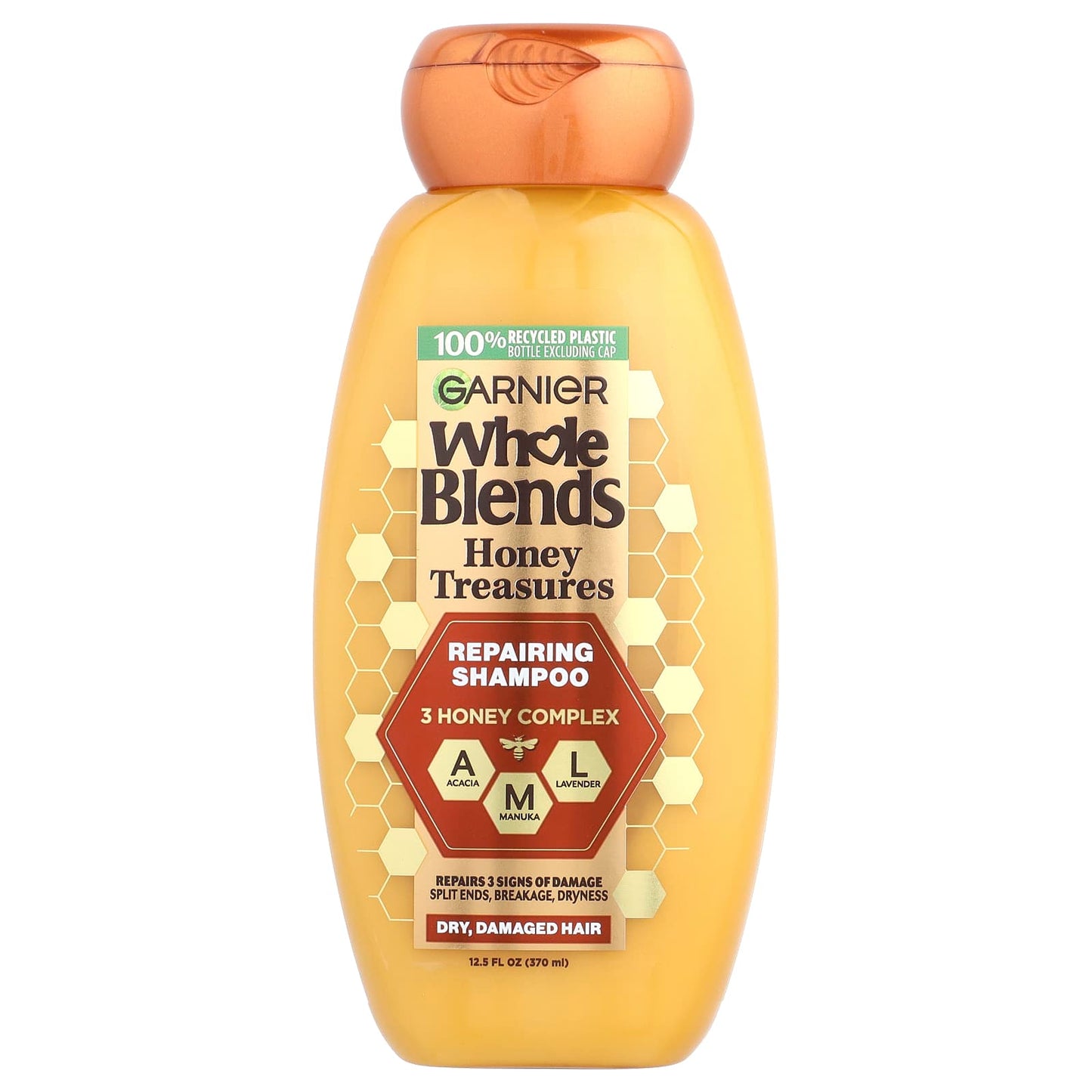 Garnier Honey Treasures Repairing Shampoo for Dry Damaged Hair, 12.5 fl oz - Image 1