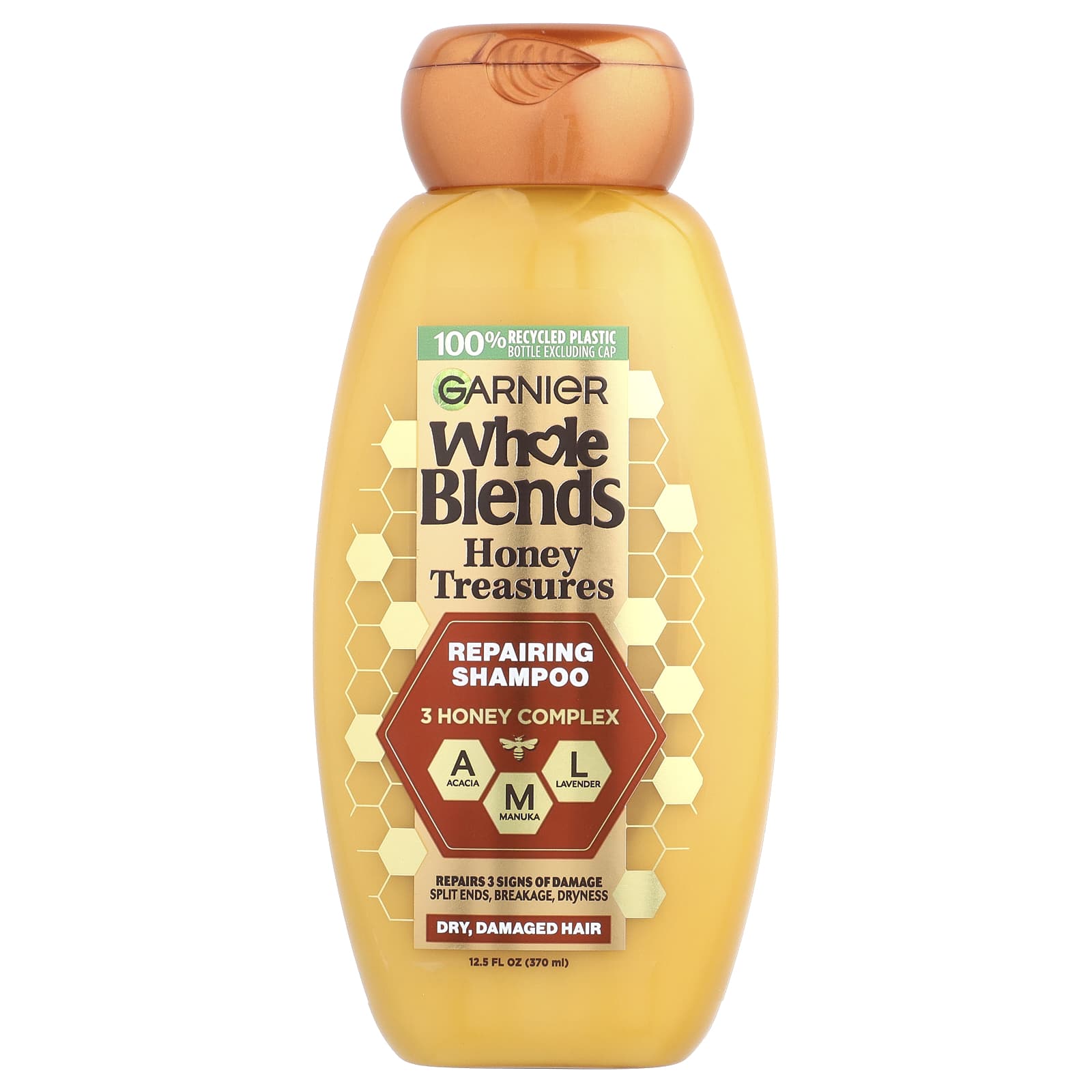Garnier Honey Treasures Repairing Shampoo for Dry Damaged Hair, 12.5 fl oz - Image 1