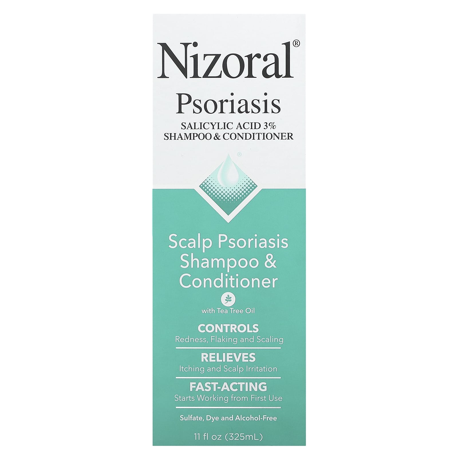 Nizoral, Scalp Psoriasis Shampoo & Conditioner, With Tea Tree Oil, 11 fl oz (325 ml) - Image 1