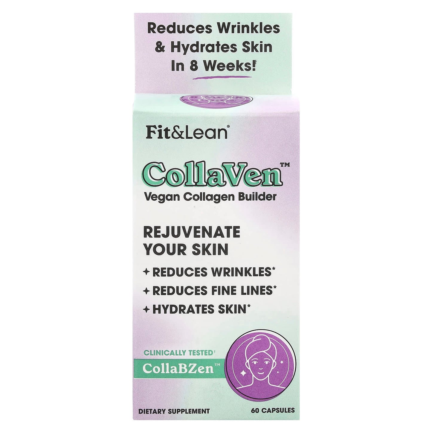 Vegan Collagen Builder for Youthful Skin, 60 Capsules - Fit & Lean - Image 1