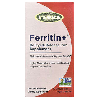 Vegan Iron Supplement: Ferritin+, 60 Delayed-Release Capsules