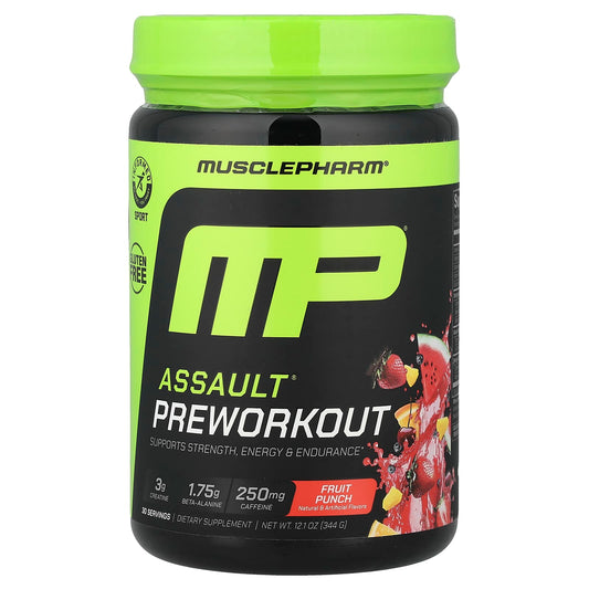 MusclePharm, Assault Energy + Strength, Fruit Punch, 12.1 oz (344 g) - Image 1