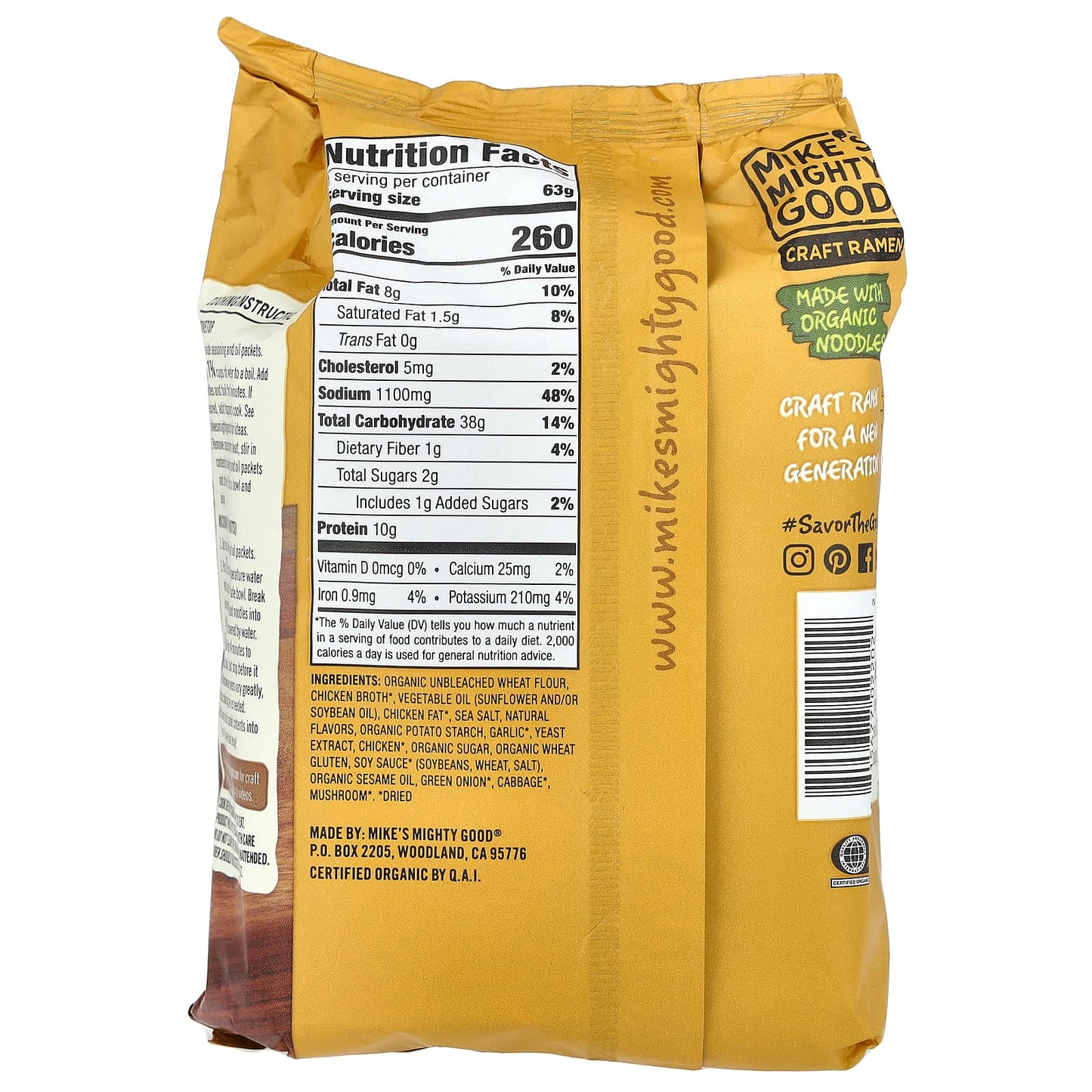 Mike's Mighty Good, Craft Ramen, Fried Garlic Chicken Ramen Soup, 2.2 oz (63 g) - Image 2