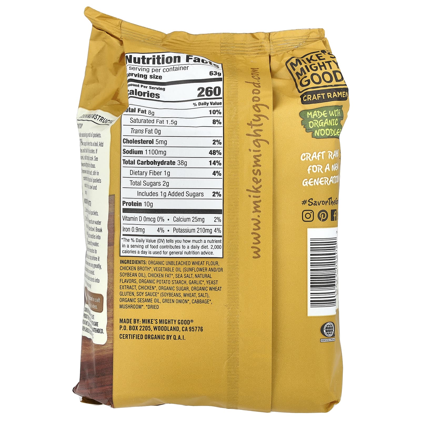 Mike's Mighty Good, Craft Ramen, Fried Garlic Chicken Ramen Soup, 2.2 oz (63 g) - Image 2