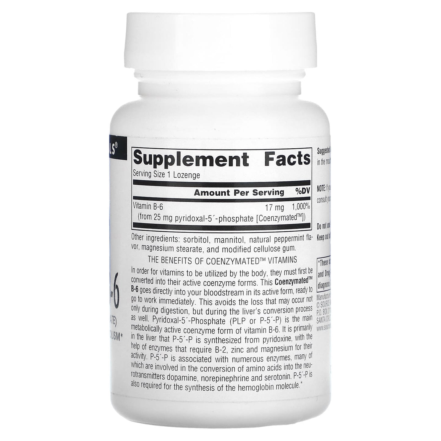 Source Naturals, Coenzymated B-6, 25 mg, 120 Lozenges - Image 2