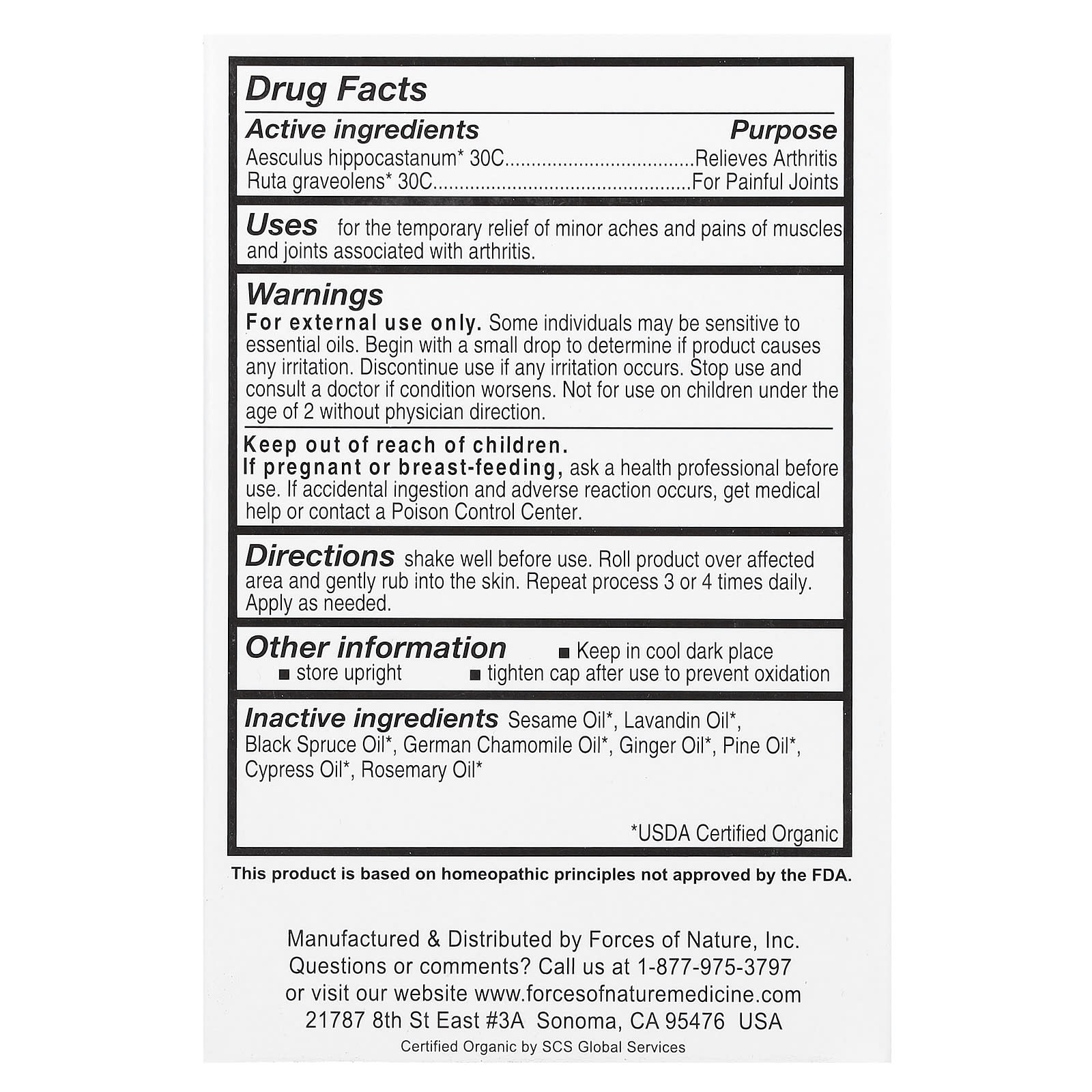 USDA Organic Joint Pain Relief Roll-On - Forces of Nature - Image 2
