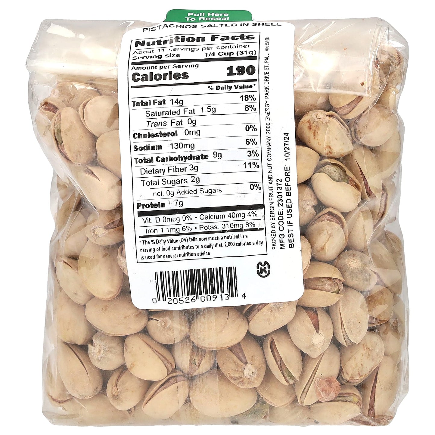 Crave-Worthy Salted Pistachios in Shell by Bergin - 12 oz (340g) - Image 2
